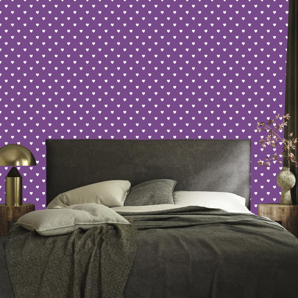 Purple and Light Gray Hearts Wallpaper 50x1000