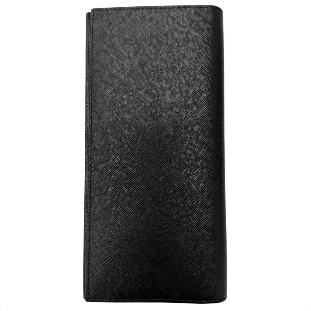 Great PRADA Purse Bifold Wallet Long Wallet black Safiano leather mens 2MV836 Used