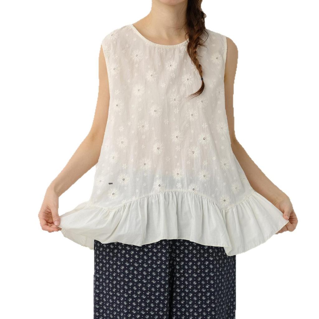 Spring/Summer Japanese Sweet Loose Lace Vest - Age-Reducing, Irregular Embroidery, Casual & Versatile Women's Top