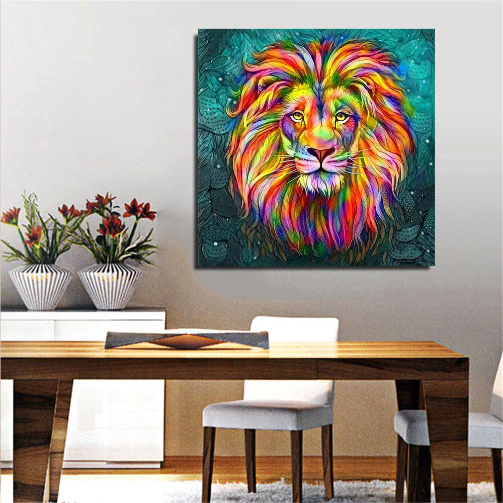 Pictură cu diamante pătrate 5D Leu cu punct de cruce DIY Broderie cu diamante Imagini cu animale din strasuri Home Decor