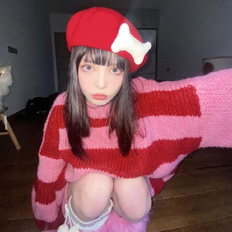 Lolita Y2K-style Painter Hat Beret Subculture Hat Winter Warm for Dog Walking