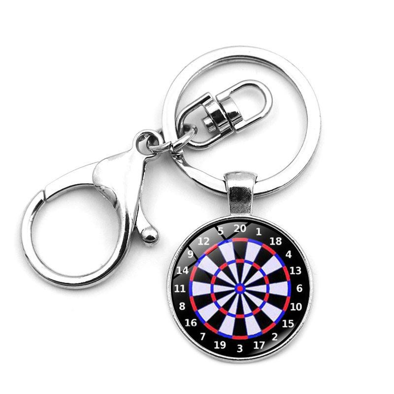 Dartboard Keychain Car Pendant Creative Gift Metal Lobster Clasp Key Ring Modern Minimalist Design