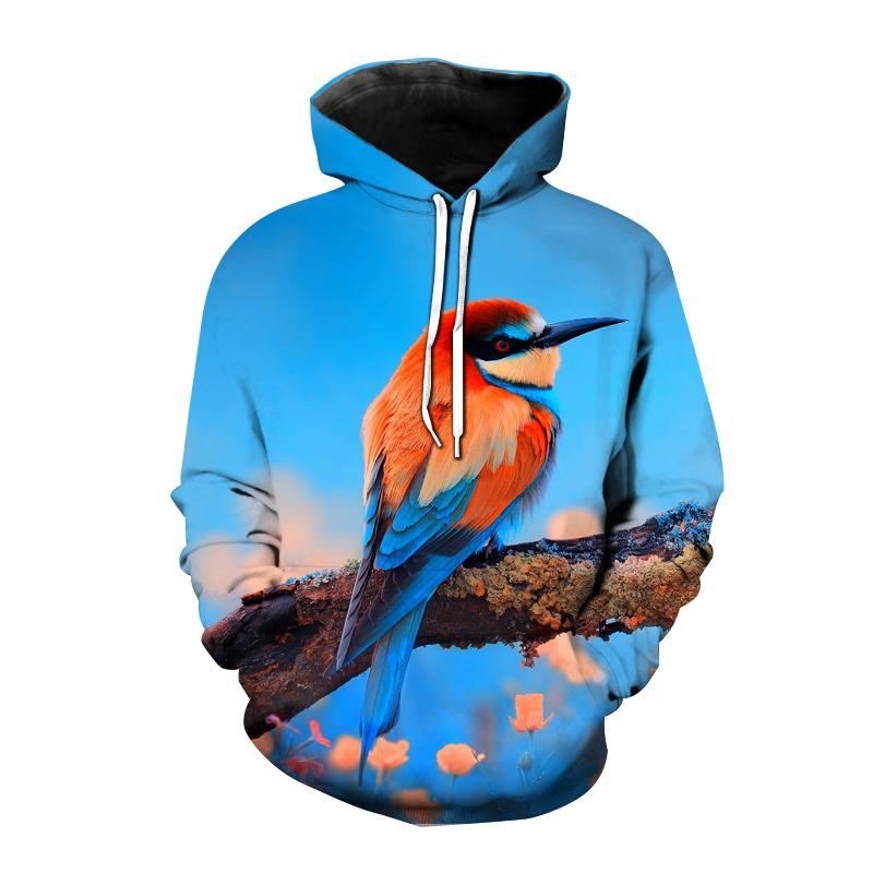 Fun Wild Animal Art Full Print Hoodie, Men Multiple Cute Animal Pattern Sweatshirt, Daily Wear Plus Size Long Sleeve Casual Hooded Top
