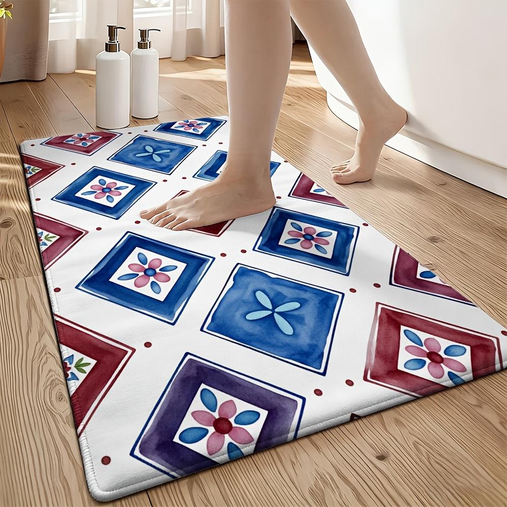 Decorative Entrance Doormat Mat Floral Pattern Area Rug Home Decor Indoor Outdoor Welcome Mat Utility Mat 40x60cm Cute Rug for P