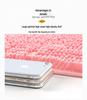 Non-Slip Chenille Half-Round Floor Mat - Water Absorbing, Machine Washable Rug for Hallway, Bathroom, and Bedroom