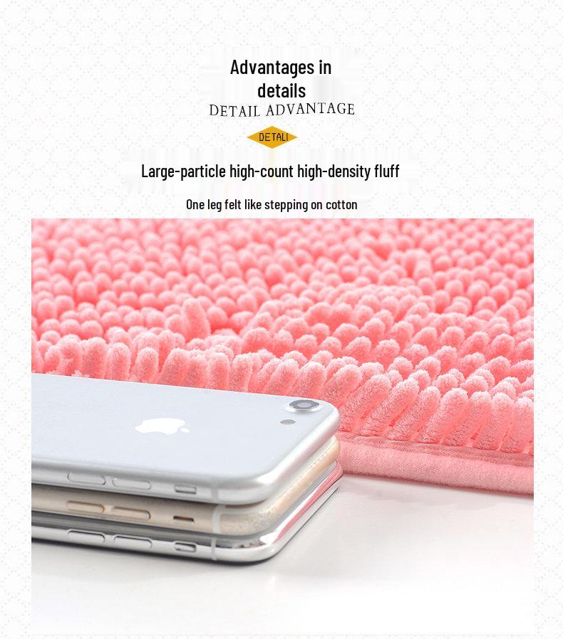 Non-Slip Chenille Half-Round Floor Mat - Water Absorbing, Machine Washable Rug for Hallway, Bathroom, and Bedroom