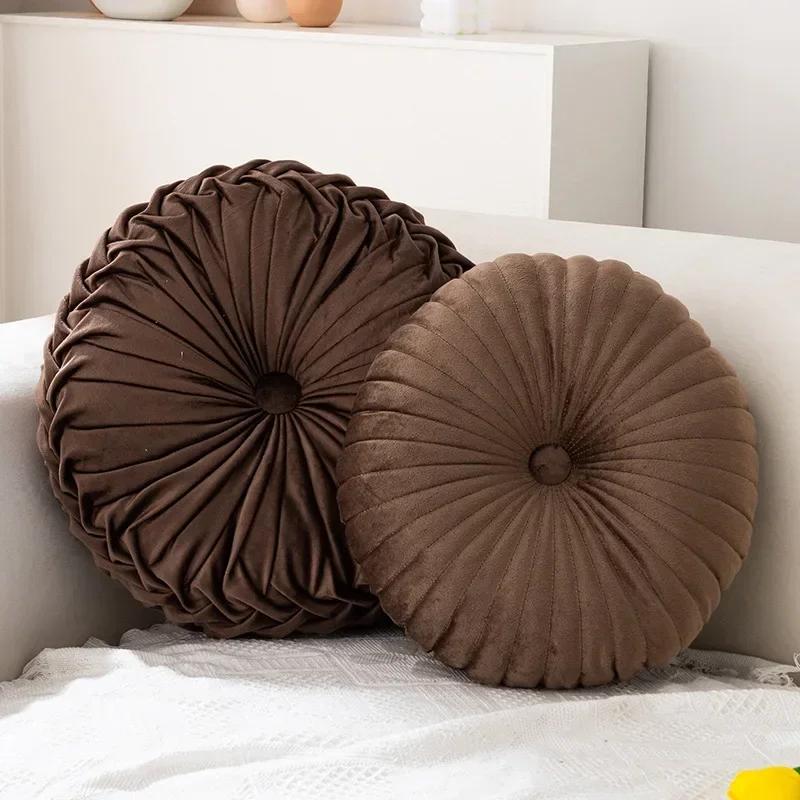 Nordic Ins Pumpkin Pillow Round Pillow Pink Seat Cushion Waist Pillow Living Room Sofa Homestay Decoration Wheels PuTuan