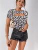2026 Women's Summer Fashion: Casual Leopard Print Round Neck Short Sleeve T-shirt