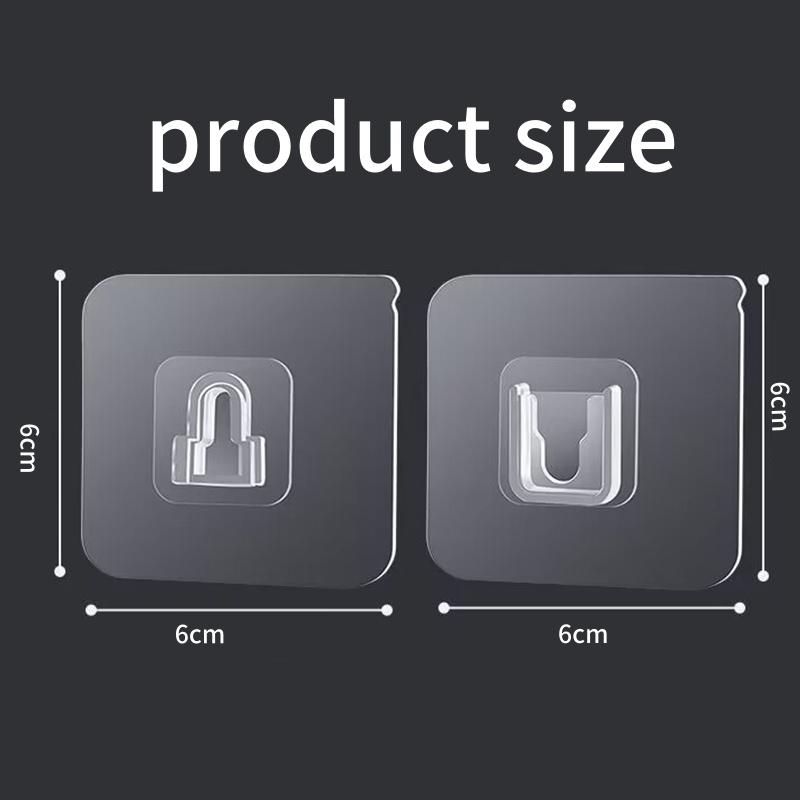 Double Sided Adhesive Wall Hooks Strong Wall Storage Traceless Transparent Hanger Bathroom Kitchen Bedroom Plug Socket Holders