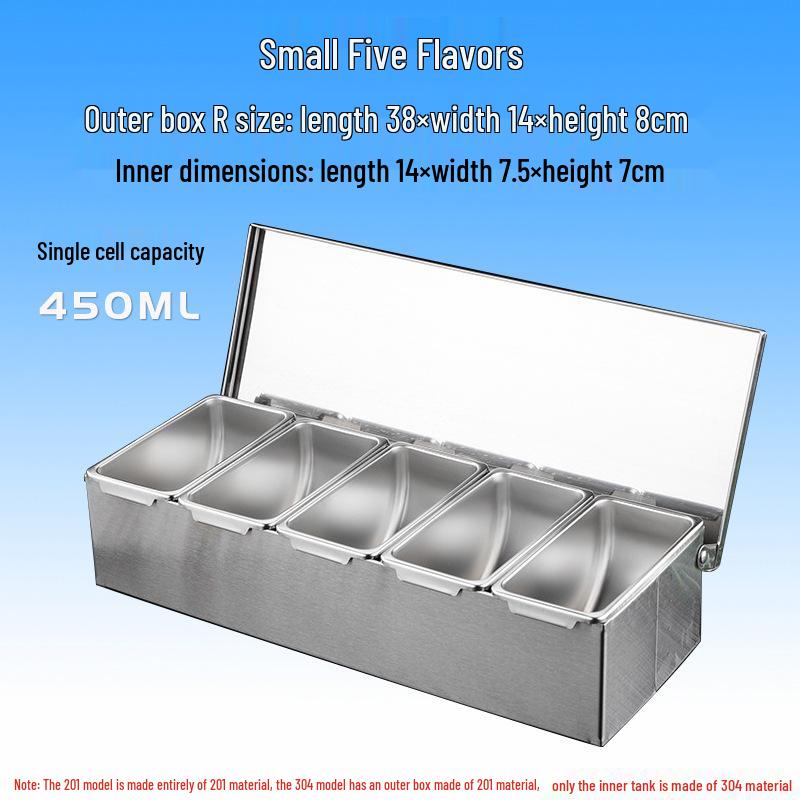 Gewürzbox aus Edelstahl mit Klappdeckel für Küchen- und Restaurantgebrauch