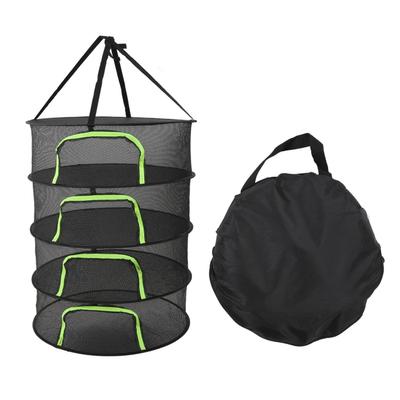 Faltbares Pflanzentrocknungsnetz Mehrschichtiges Reißverschlussdesign 60cm Durchmesser Kräuterknospen Trocknungsnetz mit