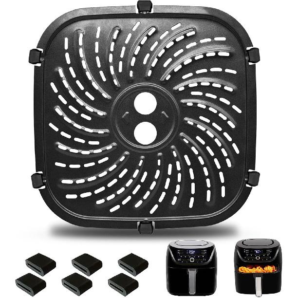Air Fryer Grill Pan for PowerXL Vortex Pro 8 QT Air Fryer, Oval Nonstick 10''*10''Air Fryer Accessories Replacement Part Tray Basket Grill Plate