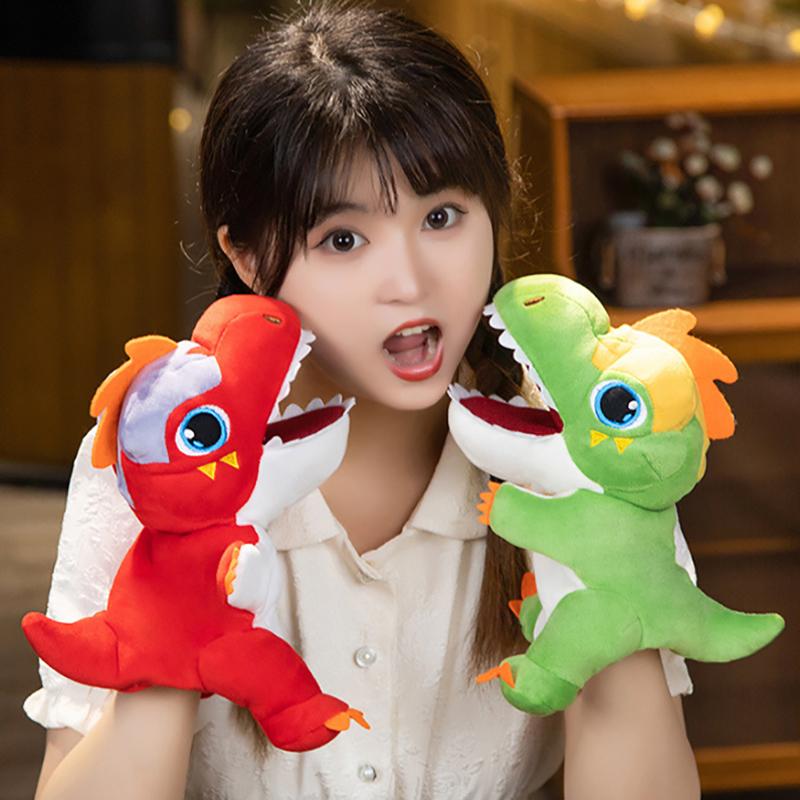 Creative Dinosaur Hand Puppet Plush Toys Kindergarten Performance Hand Control Glovestriceratops Tyrannosaurus Plush Dolls