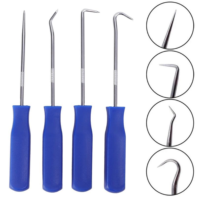 4 buc/set cârlig de etanșare ulei universal auto separare fire mini siguranțe portabile instrumente de dezasamblare mâner albastru cârlig de etanșare ulei vrac