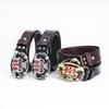 Cowhide Men's Belt - Personalized Barber Stylist Exclusive with Clown Skull Design