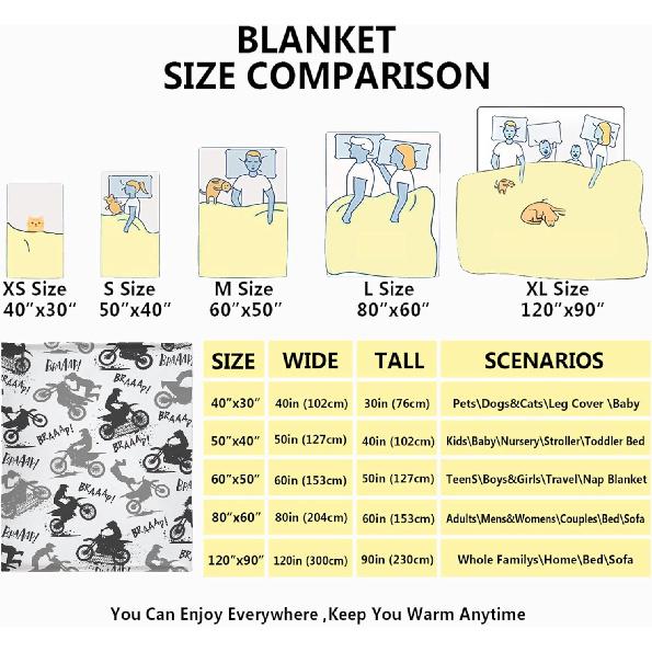 Dirt Bike Blanket Gifts,Ultra Soft Motorbike Throw Blanket| Gifts for Extreme Sports Motorcycle Lover,Motorcycle Blanket Decor for Sofa Bed Couch for