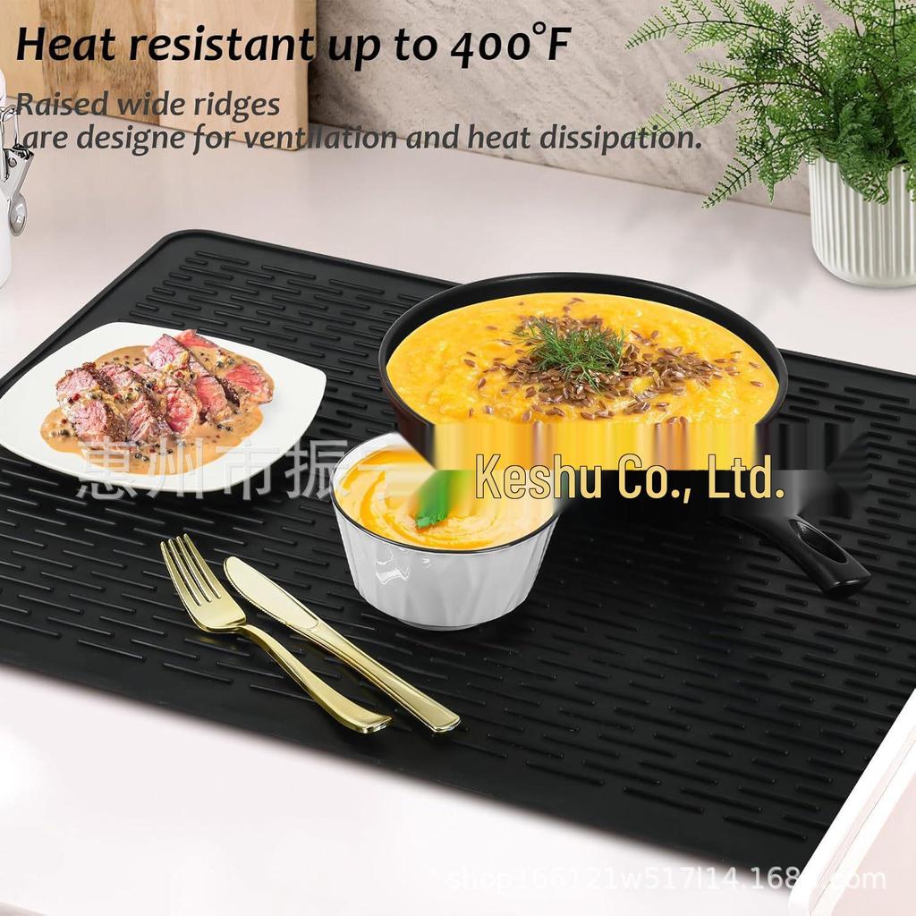 Multifunctional Non-slip Silicone Heat Mat: Protective Induction Cooker & Draining Mat with Convenient Storage