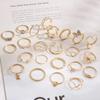 22PCS/SET Korean Exquisite Hollow Butterfly Heart Flower Knuckle Rings Set For Women Men Trendy Geometric Leaf Ring Jewelry Gift
