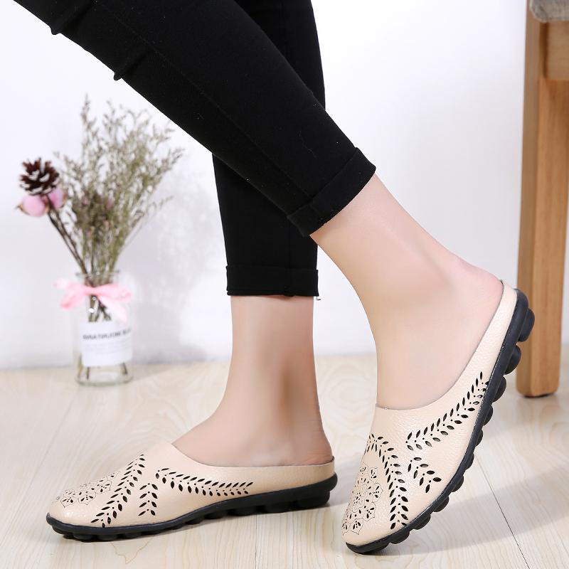 Women's Backless Walking Sneakers Summer Slip-on Mule Shoes Closed Toe Slippers Comfort Casual Travel Mule