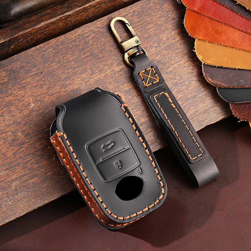 Key Fob Remote Fit For Toyota Perodua Yaris Ativ Raize Veloz Avanza Rush Daihatsu Malaysia Protector 2 3 Bottons Genuine Leather Auto Key Fob Cover