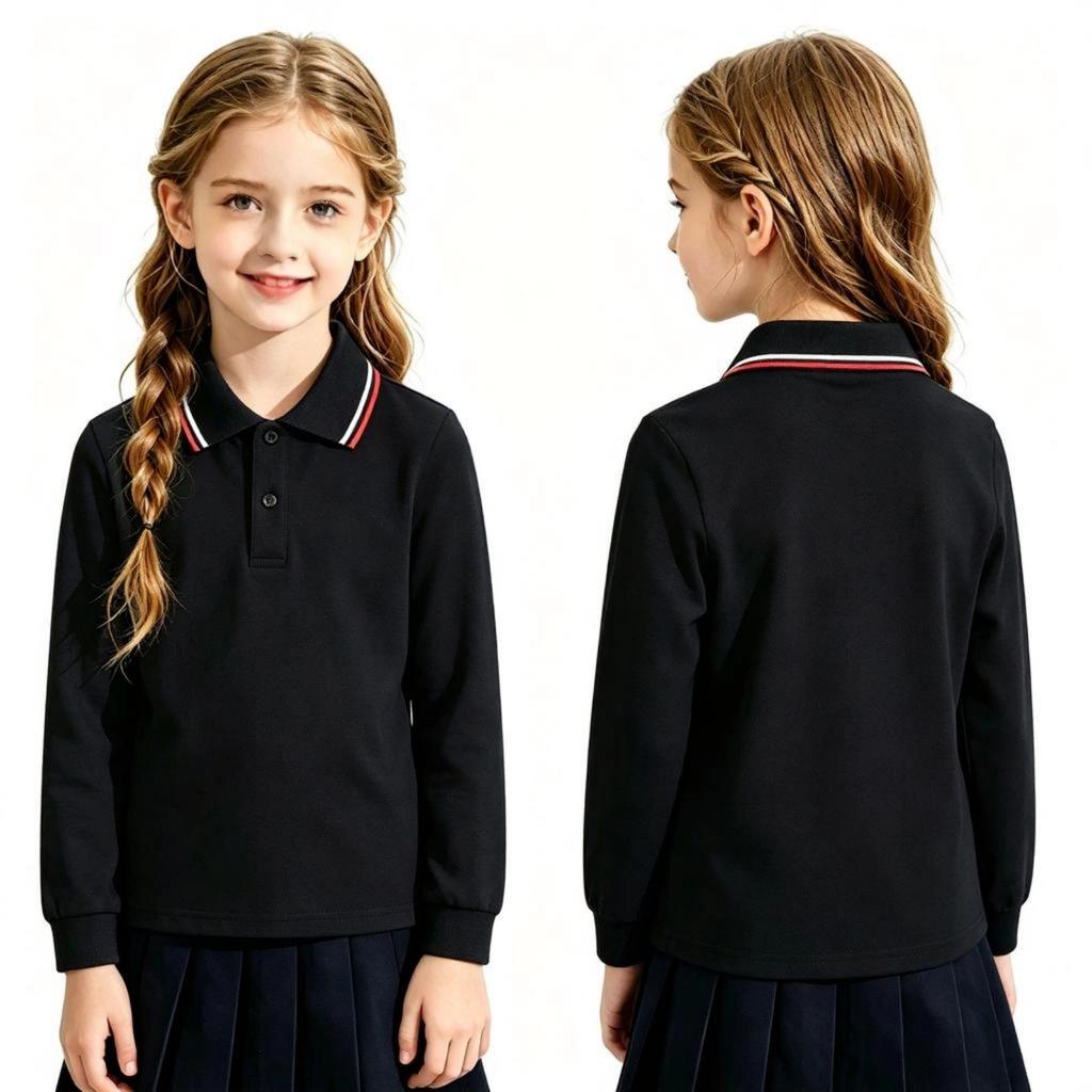 Children's Long Sleeve Cotton T-Shirt for School Everyday Wear -