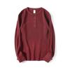Męska koszulka z długim rękawem Henley Waflowy splot Ciężka Slim Fit Codzienna Vintage Wiosenna Warstwa bazowa Góra