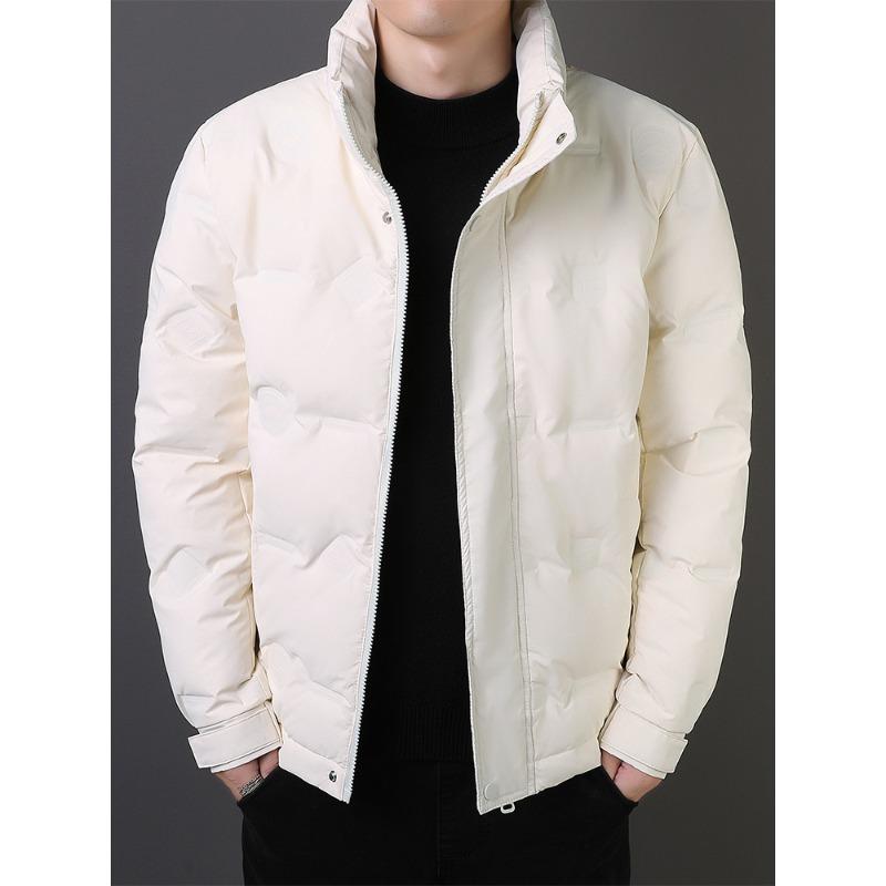Зимняя мужская утолщенная спортивная и досуговая куртка 50% белого утиного пуха — фото 5