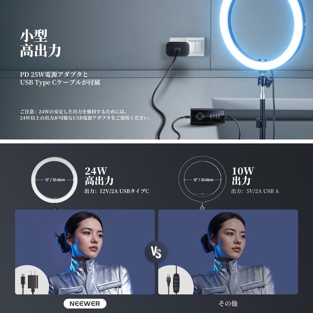 NEEWER RGB LED Ring Light for 24W High Includes 180cm Tripod Stand and Smartphone Full Dimmable 18 Scene Actress Light for Live and Videography