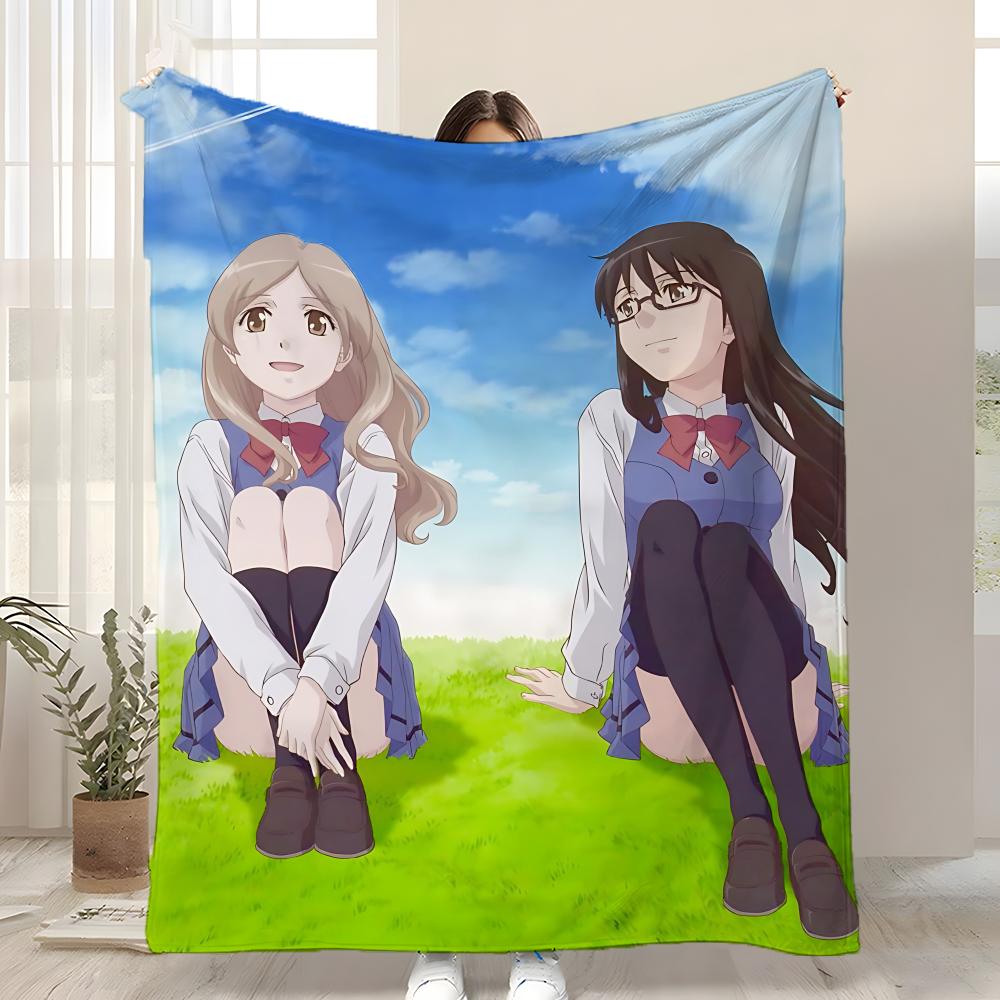 Anime Whispered Words Throw Kid-Friendly Flannel Throw Blanket Soft Warm Anti-Static Washable All Season