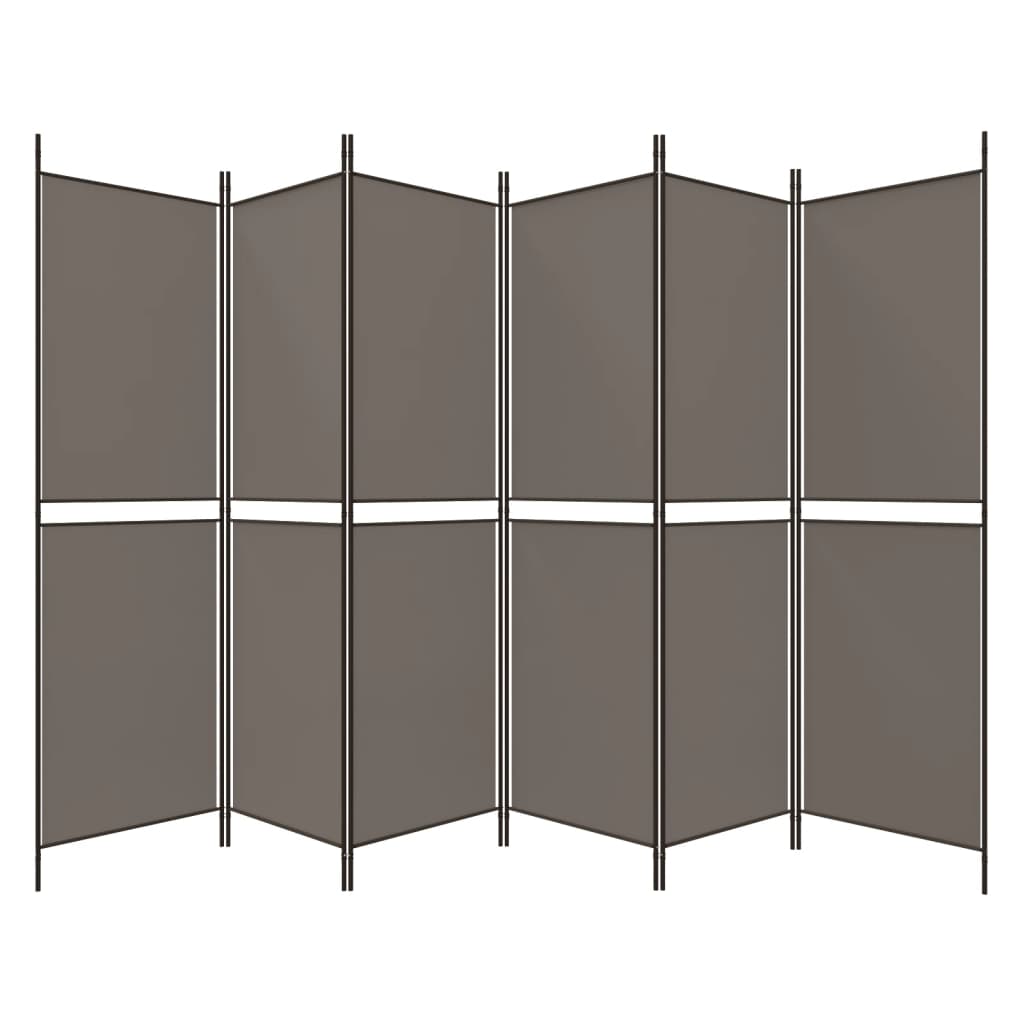 Vidaxl Parawan 6-Panelowy, Antracytowy, 300X200 Cm, Tkanina
