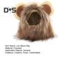 Lion Mane Wig for Dogs Fuzzy Pet Headgear with Ears Pet Dress-up Costume Plush Cat Hood for Halloween Christmas Party