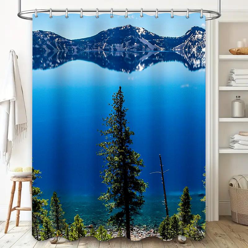 Luxurious Ocean View Shower Curtain High-Quality Waterproof Fabric for Bathroom Decor Perfect Addition to any Modern Home Interi