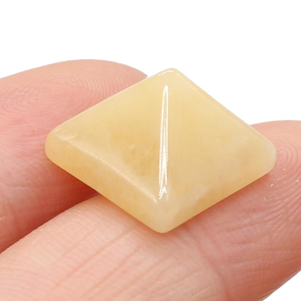 10Pcs Mini Healing Crystal Pyramid Decorative Ornament,Natural Stone with Four Sides Tapered,Reiki Crystal Point Home Decor Jewelry 14x14mm
