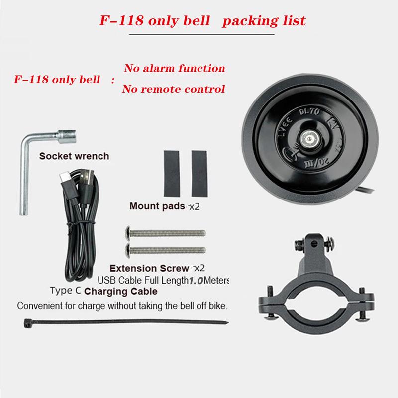 

FEDOG велосипед электрический велосипед скутер электрический гудок сигнализация электрический супер громкий гудок, дистанционное управление противоугонная сигнализация