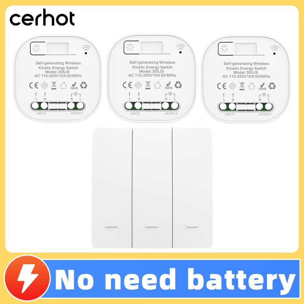 Battery-free, Waterproof, Self-powered Smart Switch; Wireless and Adhesive, Remote Control for Easy Household Use.