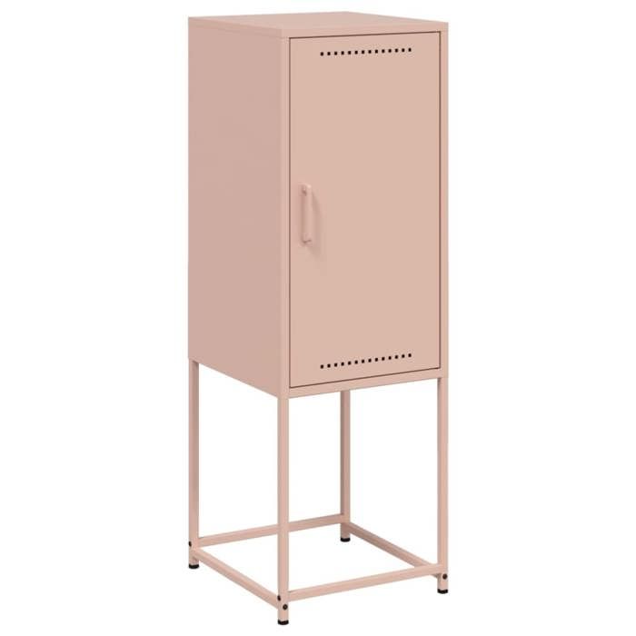 VidaXL Buffet haut rose 36x39x107 cm acier, buffet, placard, armoire latérale, armoire, armoire de rangement, armoire haute, 846531