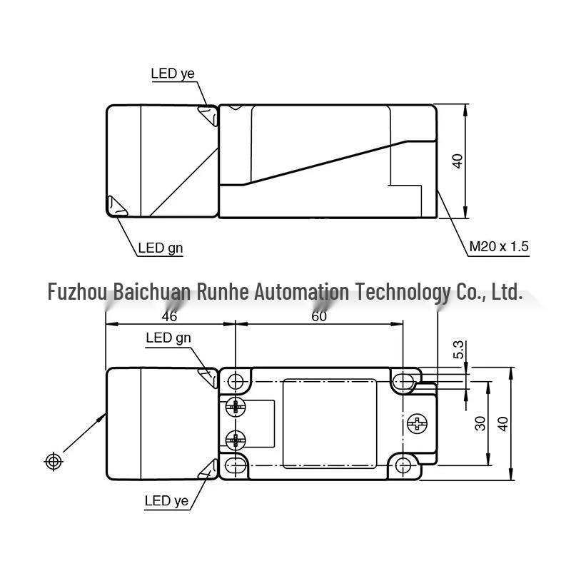 Rotatable Bidirectional P+F Inductive Proximity Sensor NBN40-U1-A2-T, Brand New. Rotatable Head