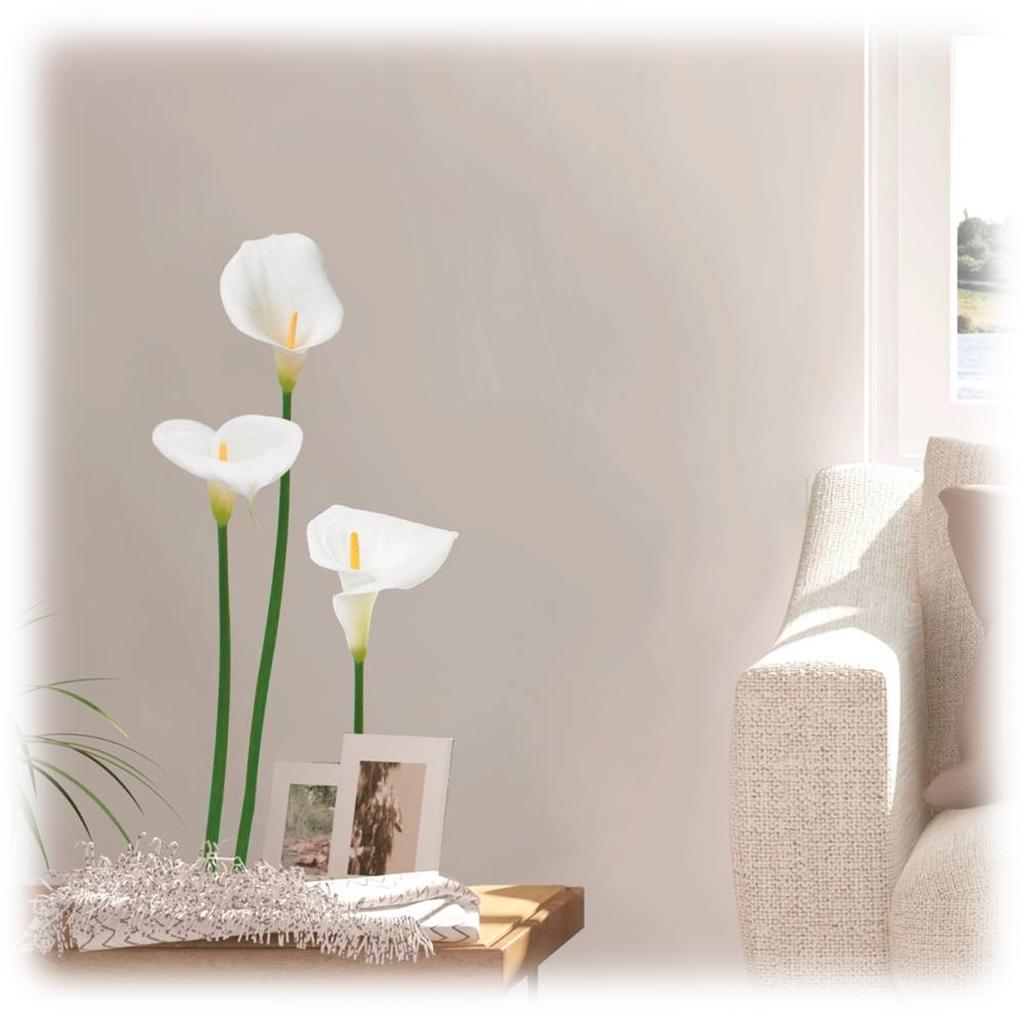 Les Trésors De Lily [Q0608] - White 'Arums' Sticker Sheet - 20x70 Cm