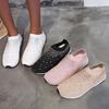 Amazon Large Size Fly-Woven Light Mouth Versatile Rhinestone Flat Bottom Women'S Sports Shoes Mixed Batch