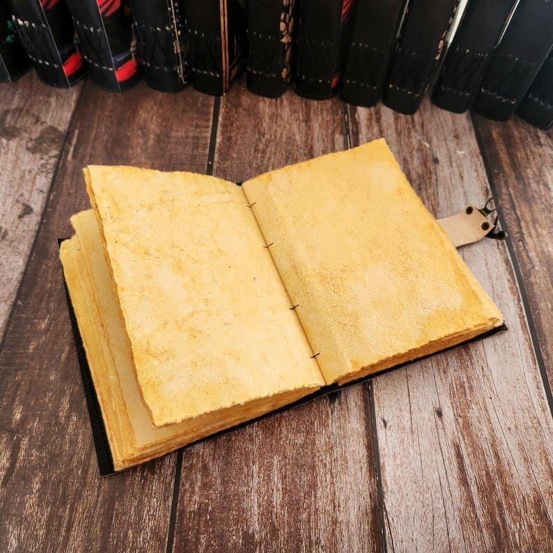 Läderjournal, 200 handgjorda sidor läderskissbok, Läderdagbok, Drömdagbok, Halloweengåva, Handgjord dagbok, Journal, Bröllopspresent.