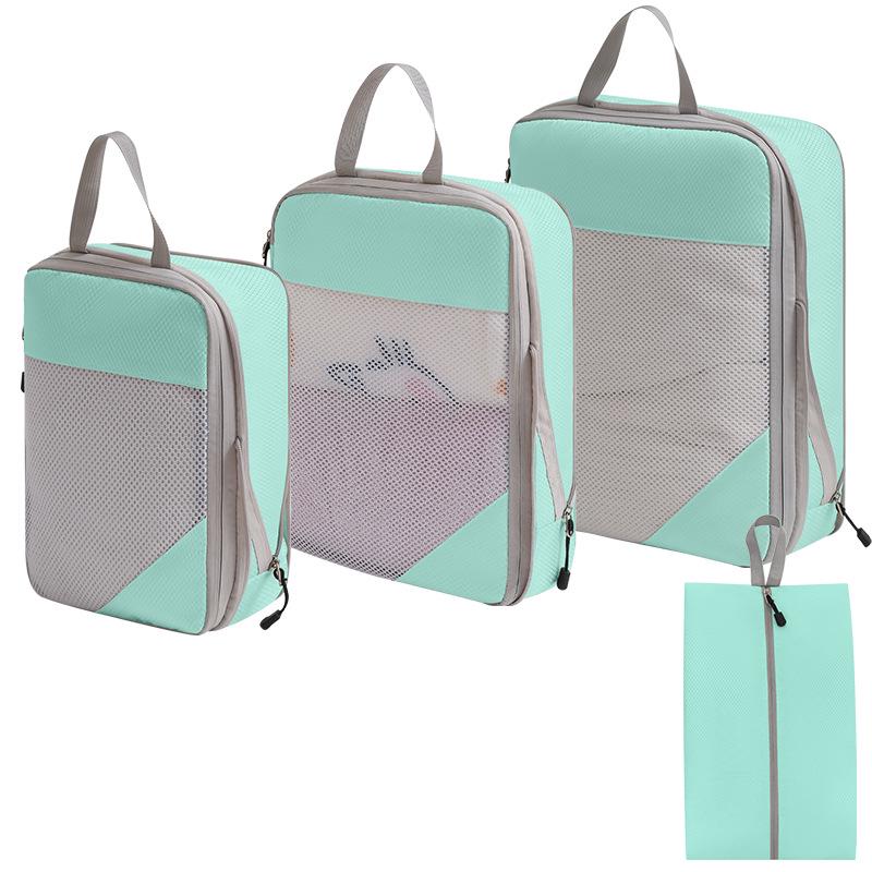 7-Piece Travel Compression Organizer Set for Clothes, Shoes, and Cosmetics