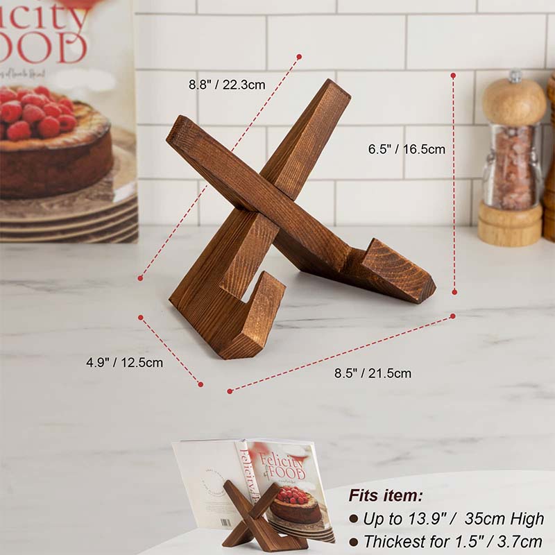 Cookbook Stand Wooden Recipe Book Holder Cook Book Stand Kitchen Counter Multifunctional Display Stand Kitchen Counter Decor