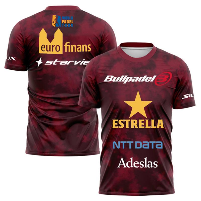 Zengyanqin01 2025 NIEUW Zomer Sneldrogend Ademend Padel Tennis Training T-shirt voor Heren Nieuw Wereld Padel Fan T-shirt Gewatteerd Trainingspak XXS