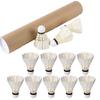 Duck Feather Badminton Shuttlecocks 12 Pack Durable Training Outdoor Sports Set White