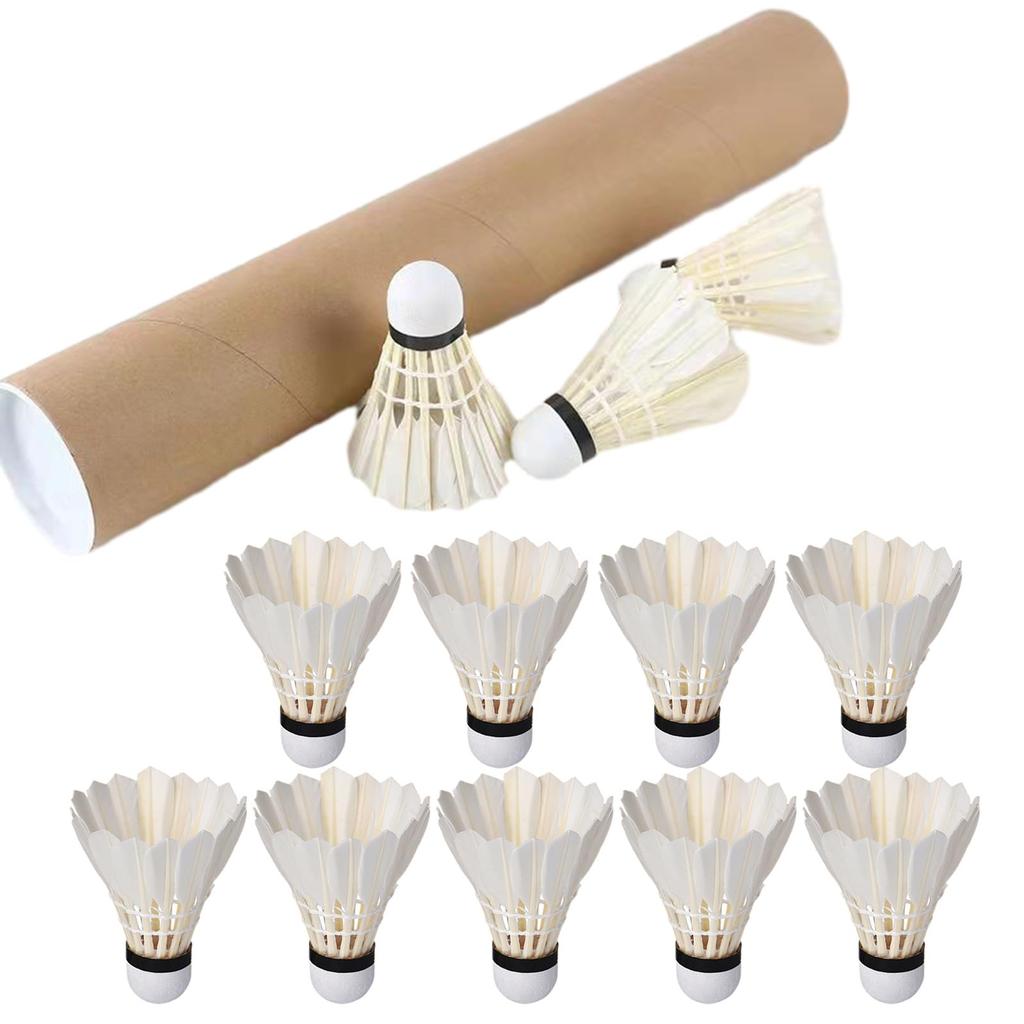Duck Feather Badminton Shuttlecocks 12 Pack Durable Training Outdoor Sports Set White