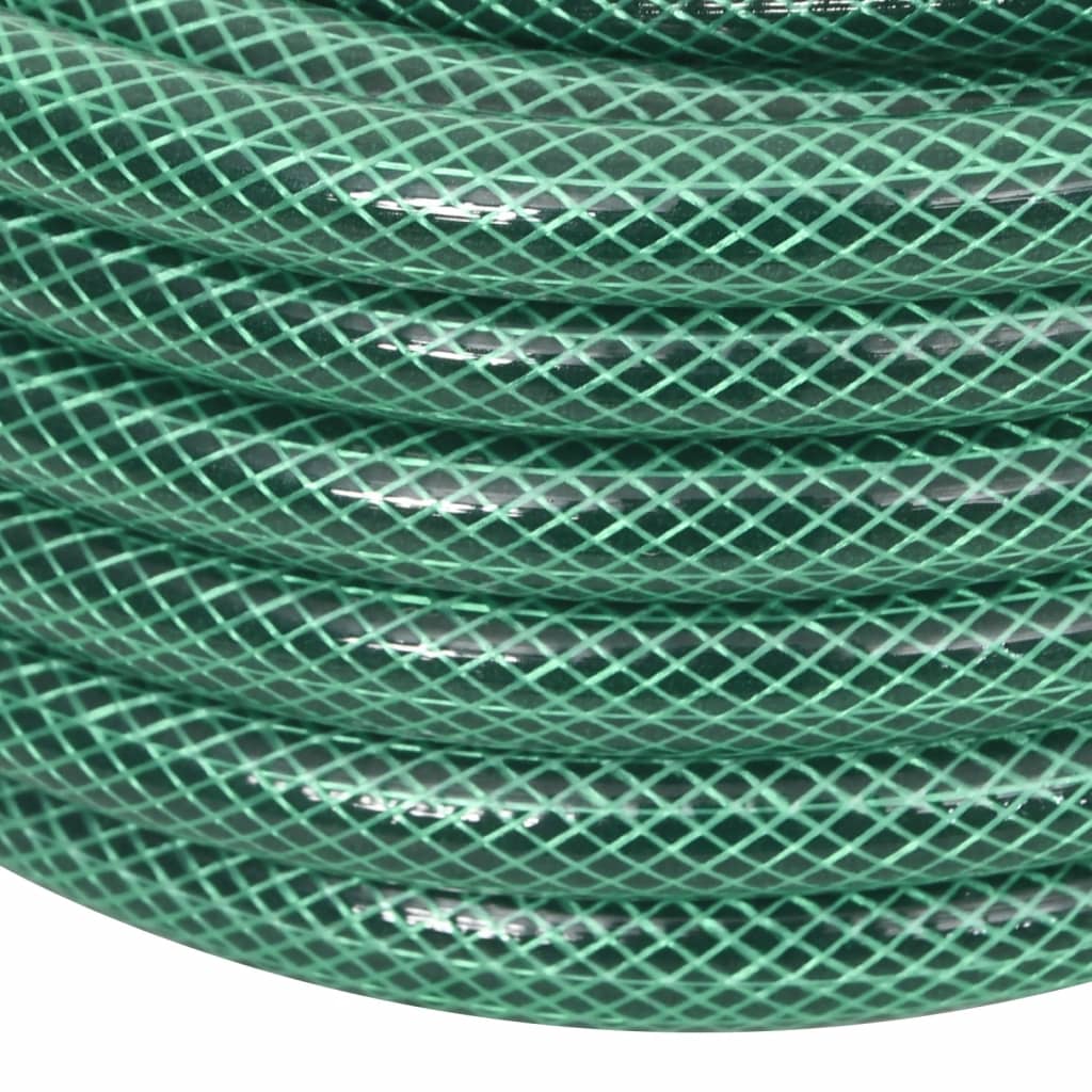 Vidaxl Garden Hose with Connector Set, Green, 0.6", 20 M, Pvc
