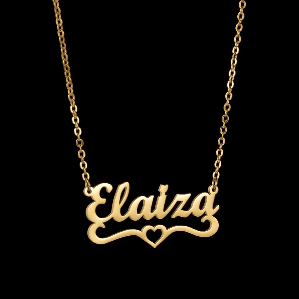 Atoztide Custom Name Necklace for Women Bottom Heart Crown Stainless Steel Jewelry Choker Chain Personalized Birthday Gift