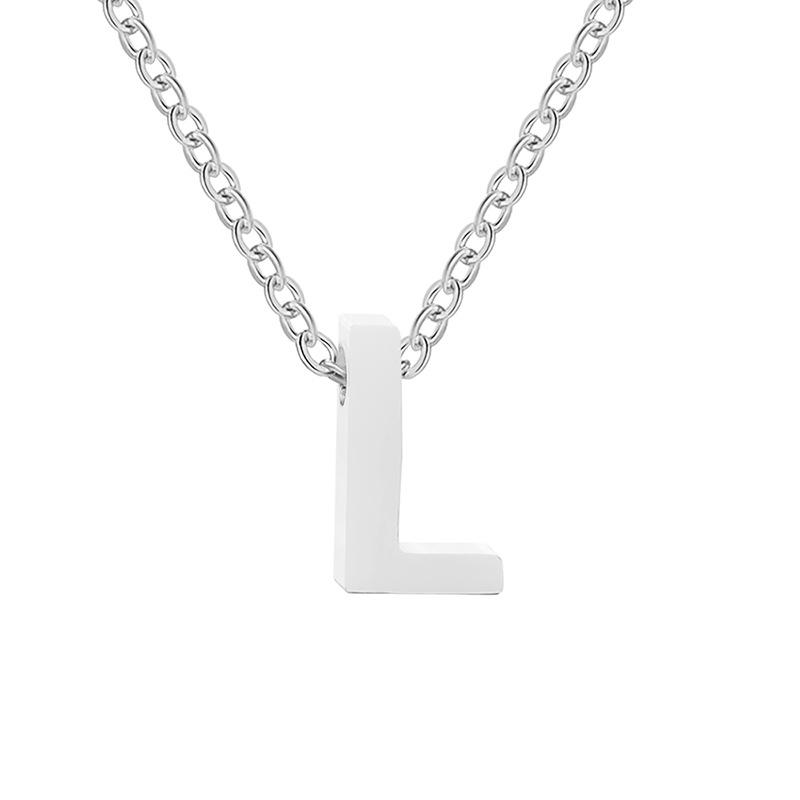 eManco Gold-Plated Stainless Steel Letter Necklace with European & American Pendant