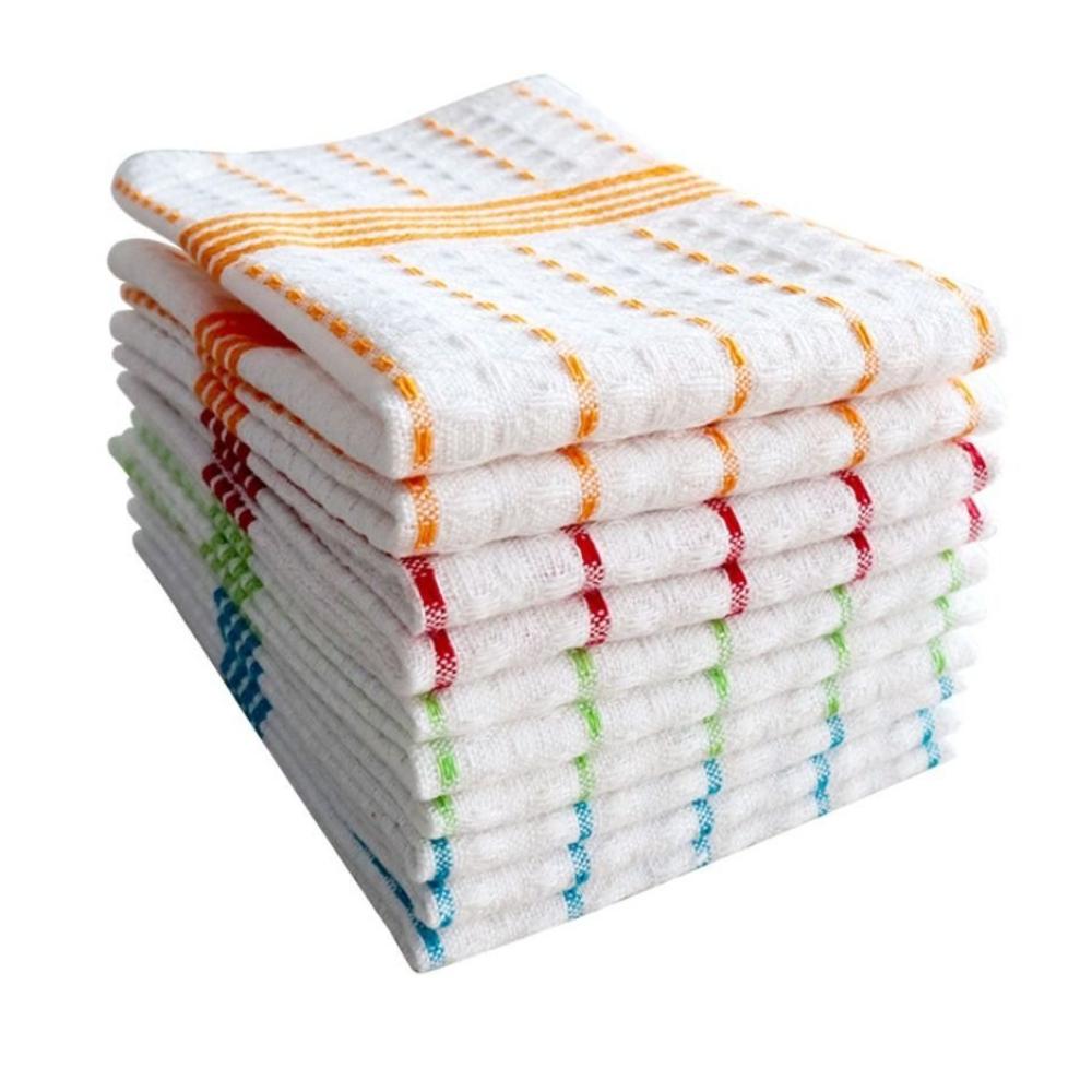 

10 шт. кухонное полотенце хлопковая губка 30*30 см 4 цвета кухонное полотенце вафельное супер впитывающее чистящее полотенце для кухни красный