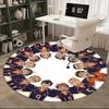 1pc Anime Volleyball Team Round Carpet  Office Chair Mat, NonSlip Rug with Haikyuu Characters for Anime Lovers